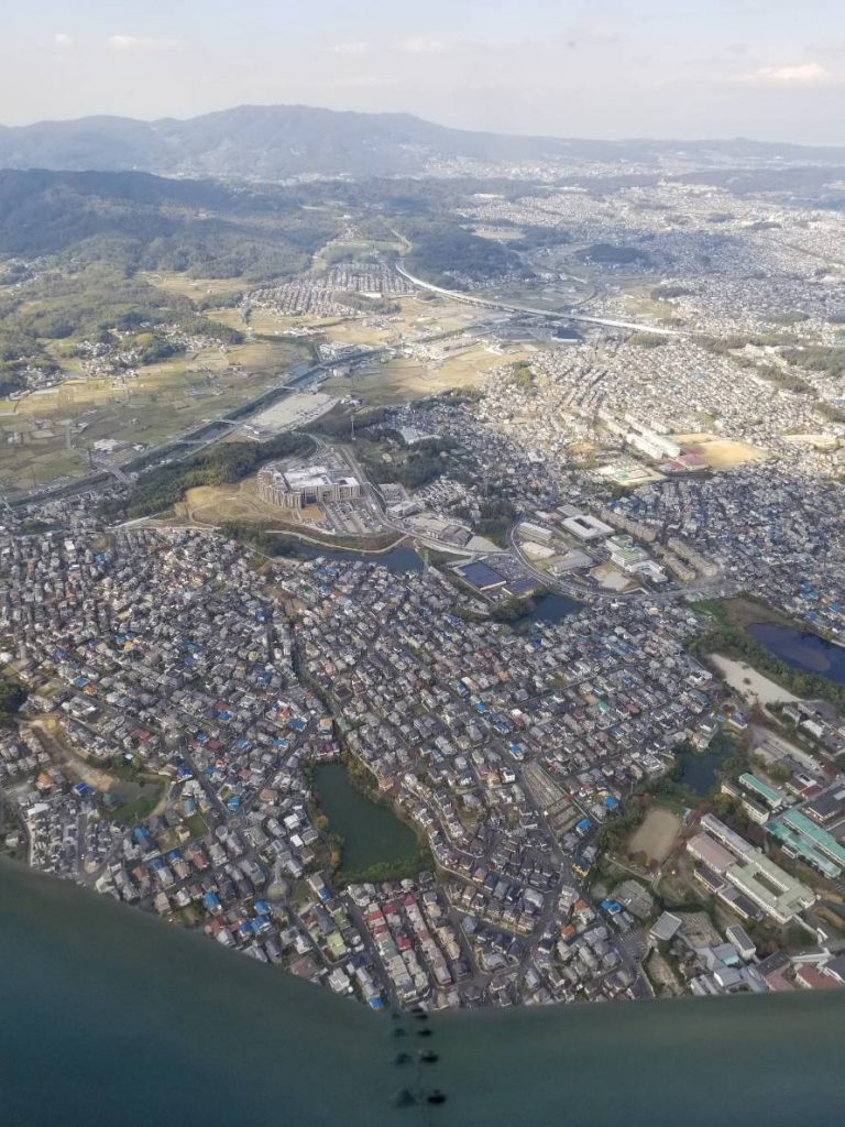 ヘリコプターから見る奈良盆地2